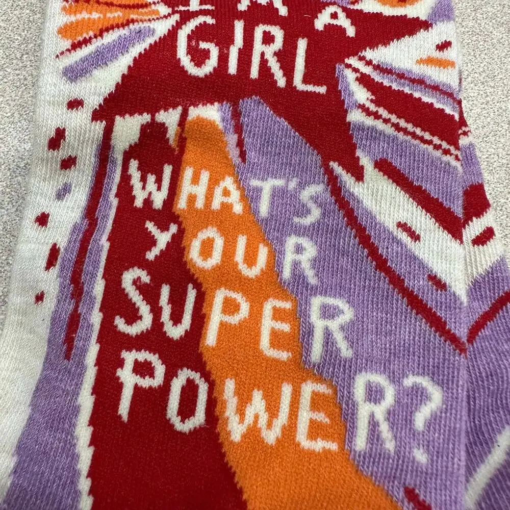 Blue Q I'm A Girl, What's Your‎ Superpower Women's Crew Socks